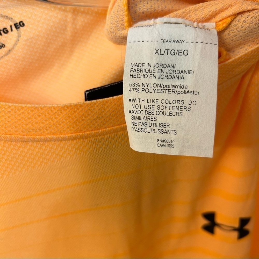 Under Armour Men's Seamless Fade Short Sleeve T-Shirt in Orange/Black Size XL - Picture 8 of 8